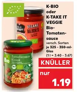 Kaufland K-BIO oder K-TAKE IT Veggie Bio- Tomatensauce tilbud