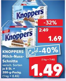 Kaufland KNOPPERS Milch-Nuss- Schnitte tilbud