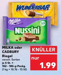 Kaufland MILKA oder CADBURY Riegel tilbud