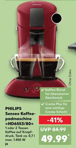 Kaufland PHILIPS Senseo Kaffee- padmaschine HD6553/80 tilbud