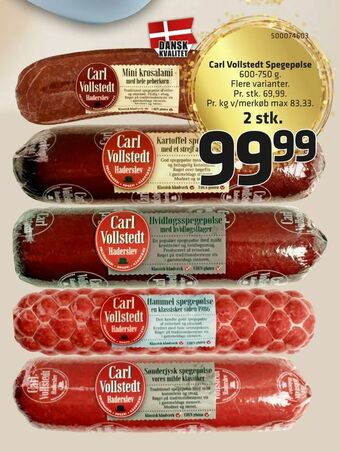 Fleggaard Carl Vollstedt Spegepølse tilbud