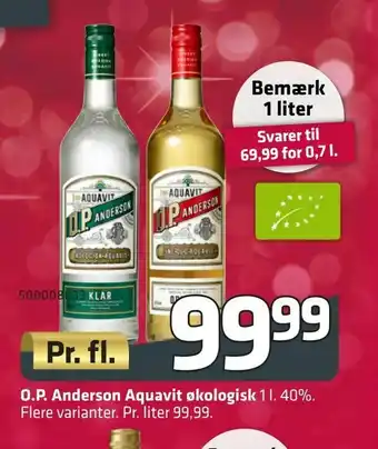 Fleggaard O.P. Anderson Aquavit økologisk tilbud