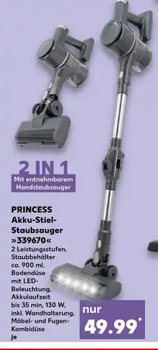 Kaufland DE PRINCESS Akku-Stiel- Staubsauger 339670 tilbud