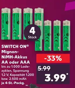 Kaufland SWITCH ONⓇ Mignon- NiMH-Akkus AA oder AAA tilbud