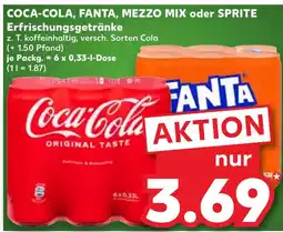 Kaufland COCA-COLA, FANTA, MEZZO MIX oder SPRITE Erfrischungsgetränke tilbud