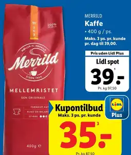 Lidl MERRILD Kaffe tilbud