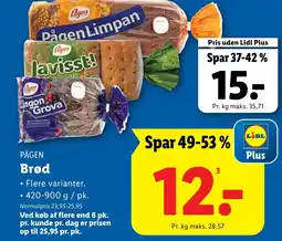 Lidl PÅGEN Brød tilbud
