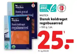 Lidl NAUTICA Dansk koldrøget regnbueørred tilbud