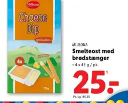 Lidl MILBONA Smelteost med brødstænger tilbud