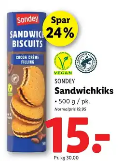 Lidl SONDEY Sandwichkiks tilbud