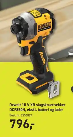 Johannes Fog Dewalt 18 V XR slagskruetrækker DCF850N, ekskl. batteri og lader, DKK 796 tilbud