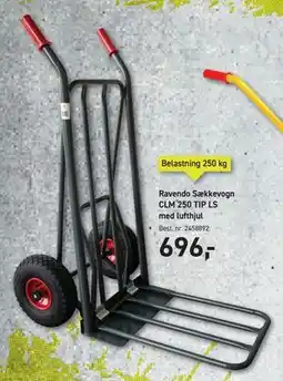 Johannes Fog Ravendo Sækkevogn CLM 250 TIP LS med lufthjul, DKK 696 tilbud