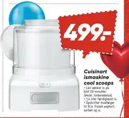 Bilka Cuisinart ismaskine cool scoops, DKK 499 tilbud