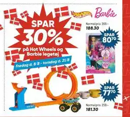 Bilka Spar 30% på Hot Wheels og Barbie legetøj tilbud