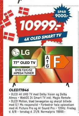 Bilka LG OLED77B46, DKK 10999 tilbud