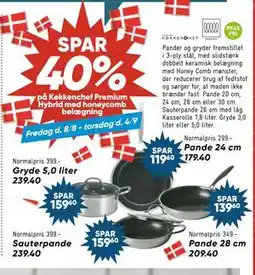 Bilka SPAR 40% på Køkkenchef Premium Hybrid med honeycomb belægning tilbud