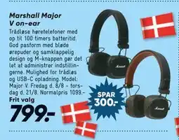 Bilka Marshall Major V on-ear, DKK 799 tilbud