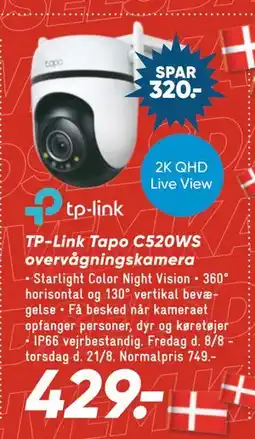 Bilka TP-Link Tapo C520WS overvågningskamera, DKK 429 tilbud