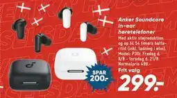 Bilka Anker Soundcore in-ear høretelefoner, DKK 299 tilbud