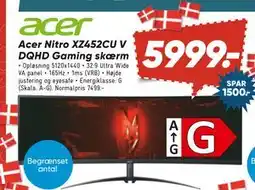 Bilka Acer Nitro XZ452CU V DQHD Gaming skærm, DKK 5999 tilbud