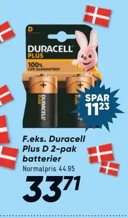 Bilka Duracell Plus D 2-pak batterier, DKK 33.71 tilbud