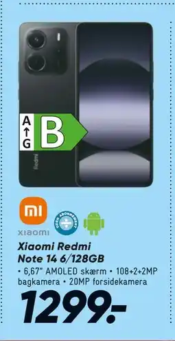 Bilka Xiaomi Redmi Note 14 6/128GB, DKK 1299 tilbud