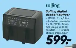 Bilka Salling digital dobbelt airfryer, DKK 599 tilbud