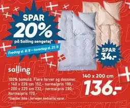 Bilka SPAR 20% på Salling sengetøj tilbud