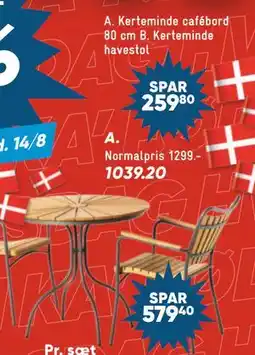 Bilka Kerteminde cafébord 80 cm, DKK 1039.2 tilbud