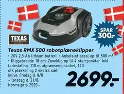 Bilka Texas RMX 500 robotplæneklipper, DKK 2699 tilbud