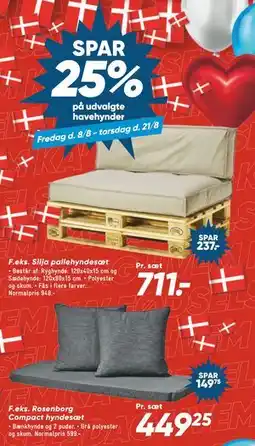 Bilka Spar 25% på udvalgte havehynder tilbud