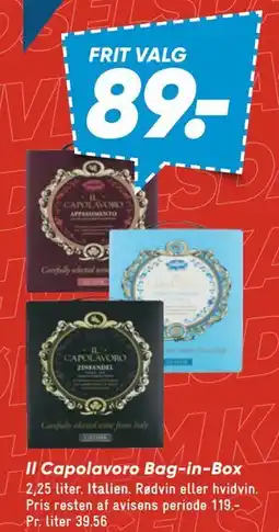 Bilka Il Capolavoro Bag-in-Box, DKK 89 tilbud