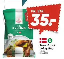 Bilka Rose dansk hel kylling, DKK 35 tilbud