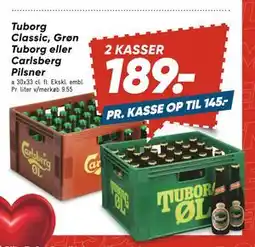 Bilka Tuborg Classic, Grøn Tuborg eller Carlsberg Pilsner, DKK 189 tilbud