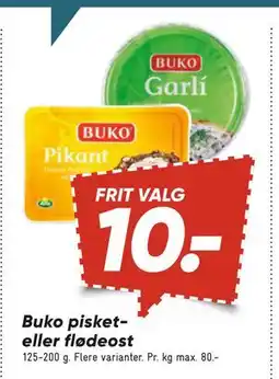 Bilka Buko pisket- eller flødeost, DKK 10 tilbud