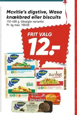 Bilka Mcvitie’s digstive, Wasa knækbrød eller biscuits, DKK 12 tilbud