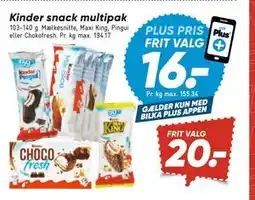 Bilka Kinder snack multipak, DKK 20, App-pris tilbud