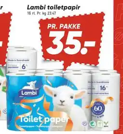 Bilka Lambi toiletpapir, DKK 35 tilbud