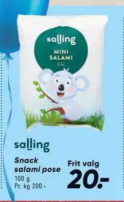 Snack salami pose, DKK 20