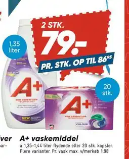 Bilka A+ vaskemiddel, DKK 79 tilbud