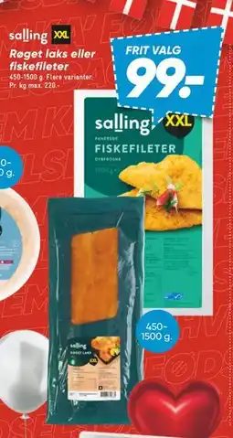 Bilka Røget laks eller fiskefileter, DKK 99 tilbud