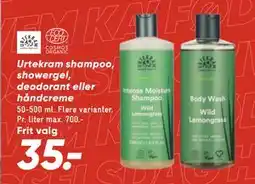 Bilka Urtekram shampoo, showergel, deodorant eller håndcreme, DKK 35 tilbud
