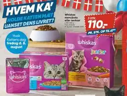 Bilka Whiskas menuboks eller tørkost, DKK 110 tilbud