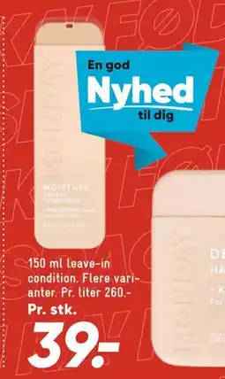 Bilka MONDAY hårpleje, DKK 39 tilbud