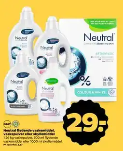 Netto Neutral flydende vaskemiddel, vaskepulver eller skyllemiddel, DKK 29 tilbud