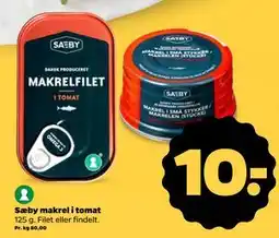 Netto Sæby makrel i tomat, DKK 10 tilbud