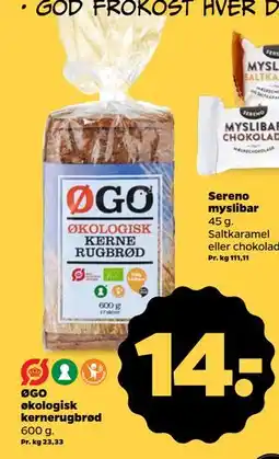 Netto ØGO økologisk kernerugbrød, DKK 14 tilbud