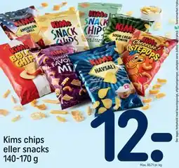 REMA 1000 Kims chips eller snacks 140-170 g, DKK 12 tilbud