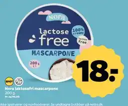 Netto Nora laktosefri mascarpone, DKK 18 tilbud