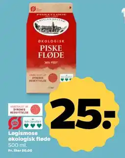 Netto Løgismose økologisk fløde, DKK 25 tilbud